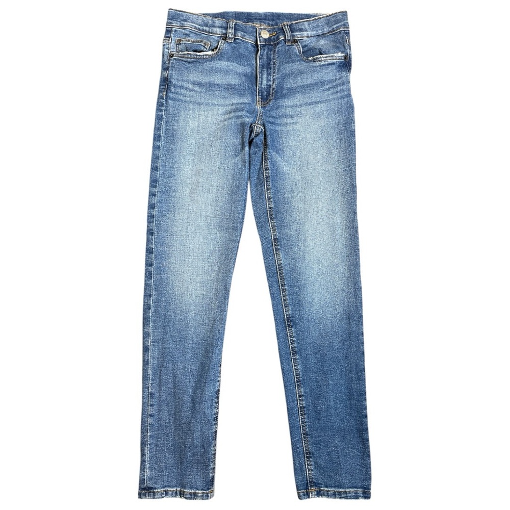 ZARA BOYS Blue Jeans Raw Hem Distressed Adjustable Waist 13-14Y